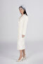 White Long Jacket Dress with Double Breasted Neckline Pockets |   Elegant Choice for Wedding, Bride, Promise and Home Exit - 5