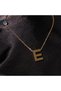 Steel Women's Necklace, Gold Color Letter Necklace with Evil Eye Beads No.137A