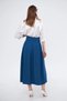 Apsen Women's Indigo Seasonal Flared Hijab Skirt with Metal Accessory Detail 2054/90 - 7