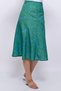Women's Green Seasonal Parted Zippered Unlined Flared Below-Knee Skirt 2208-77 - 5