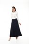 Apsen Women's Black Seasonal Belt Detailed Segmented Unlined Zippered Flared Long Skirt 1003-95 - 5