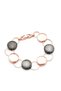 Rose Anthracite Two Color Hoops Bracelet(18cm) - 2