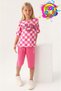 US Polo Assn Licensed Plaid Powder Pink Girl's Capri Suit