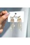 Gold Stone Pendant Evening Dress Ghost Earrings - 6