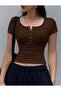 زر قصير SLEEVE CROP TOP - 2