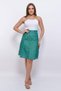 Apsen Women's Green Seasonal Segmented Unlined Zippered Flared Midi Skirt 2186-63 - 2