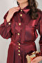 Shiny Claret Red Skirt Set - 3-3123 - 5