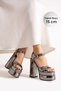 7-9900 Double Layer Platform High Thick Heels Bridal/Evening Dress Shoes- Pilatin Mirror