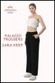 Women's Lycra Velcro Closure Black Palazzo Zara Crepe Trousers