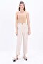 Light Beige-Cotton Large Size Fabric Pants - 2