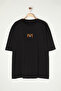 Big Size Black Oversize/Wide Cut Space Printed 100% Cotton T-Shirt Tmnss25Bf00017 - 4