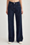 Koyu Mavi Normal Bel Wide Leg Geniş Paça %100 Pamuk Non-Stretch Jeans TWOSS25JE00053 - 7