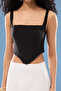 Black Straps Corset Woven Woven Blouse Twoss23Bz00938 - 4