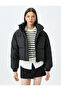 Quilted Crop Puffer Jacket with Hooded Zippered Pocket Detail - 3