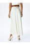 Standard Waist Flared Long Satin Skirt - 4