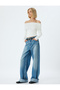 Madonna Collar Sweater Off-The-Shoulder Ribbed Long Sleeve - 2