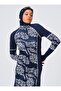 Daisy Karyoka Decorated Hijab Swimsuit - Navy Blue - - 4