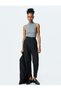 Pleat Detailed Pocket Carrot Cut Fabric Trousers