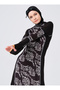 Papatya Karyoka Decorated Hijab Swimsuit - Black - - 3