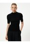 Short Sleeve Knitwear Sweater Stand Collar Ribbed - 3