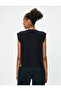 Sleeveless Sweater Knitted Textured Crew Neck - 4