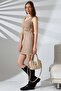 Mink Small Size Women's Gold Snap Makeup Bag - Handbag, Shoulder Bag, Hand Bag, Stylish and Modern Design - 5