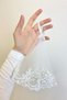 White Bride Groom Handkerchief, Crystal Glass Bead, Henna Halay Wedding Bridesmaid Circumcision Promise Bride, 1 Piece - 3