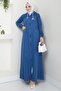 Hooded Denim Coat Dark Blue Hm2653 - 4