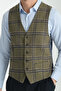 Plaid Patterned V-Neck Vest Slim Fit - 2