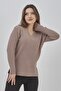 Women's Knitwear Beige V-Neck Winter Stretchy Mother Sweater - 4