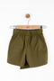 Asymmetrical Cut Army Girl's Shorts Skirt with Elastic Waist - 3