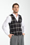 Plaid Patterned V-Neck Vest Slim Fit - 6