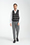 Plaid Patterned V-Neck Vest Slim Fit - 8