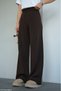 Women's Dark Brown High Waist Basic Knitwear Pants - 2