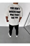 White Unisex Oversize Printed Crew Neck T-Shirt - 6
