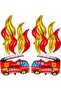 Fire Department Fire Shaped Foil Balloon Set of 3 - 2