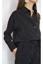Women's Anthracite Gray Stone Printed Pants Shirt Two-Piece Set Yy101198 - 7