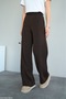 Women's Dark Brown High Waist Basic Knitwear Pants