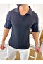 Sweat-wicking cotton t-shirt, Soft-Textured Oversized t-shirt, polo collar relaxed fit t-shirt. - 4