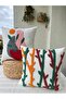 Leaf Patterned Bamboo Throw Pillow - 100% Handmade (43X43) 2-Piece Panch