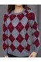 La Lilyum - Plaid Diamond Patterned Soft Knitwear Sweater - 5