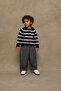 Striped Knitwear Cardigan Navy Blue - 3
