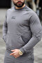 Men's Tracksuit Set - Soft Textured, Printed, Gray - 3