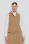Milk Coffee Vest and Skirt Set - 4