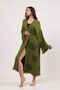 Muslin Kimono 100% Cotton Eye Patterned Bathrobe Kaftan Dressing Gown Khaki - 3