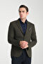 Jasino Men's Navy Blue Cotton Lycra Slim Fit Knitted Stretch Mono Collar Blazer Jacket - 4