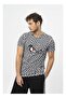 Black Patterned Short Sleeve Men's T-shirt M50091 - 2