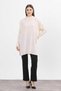 Cream Slit Detail Corded Fabric Sweater 22131 - 2