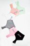 Girl's Colorful Printed 6-Piece Non-Padded Cotton Lycra Half Tank Top Training Bra Body-Hugging Stretch Fabric - 6128-6 - 6