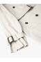 Midi Trench Coat Buttoned Double Breasted Collar Belted Pocket Slit - 7